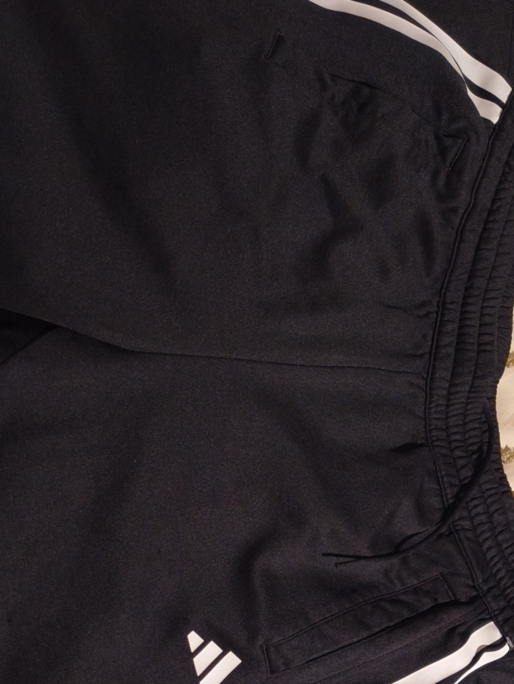 adidas Black Jogger Sweatpants with White Three-Stripes